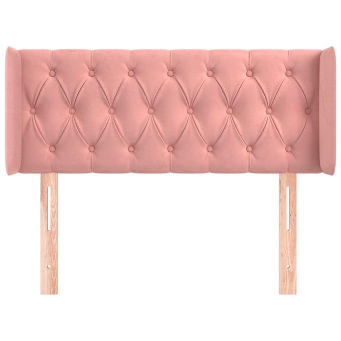 vidaXL - Hoofdbord - met - randen - 103x16x78/88 - cm - fluweel - roze