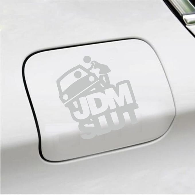 Bumpersticker - JDM Slut - 14 X 13 - Licht Grijs