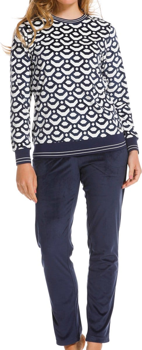 Pastunette velours huispak - Deluxe - Dark Blue - 38 - Blauw