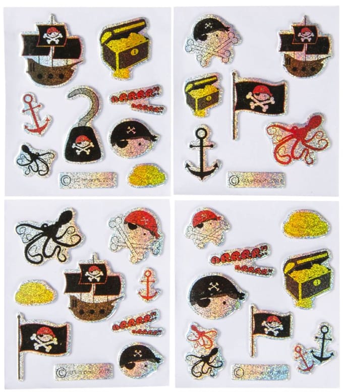 Duckiez stickers Piraat Glitter - 100 stuks