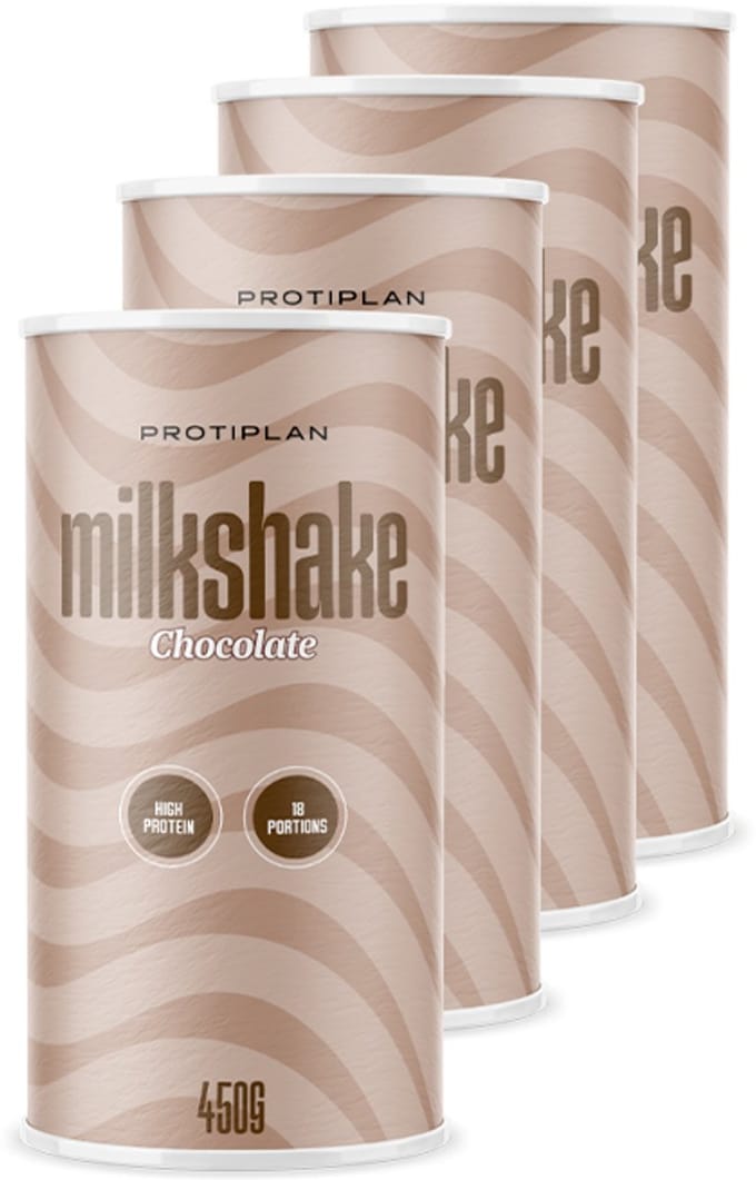 Protiplan - Proteïne Milkshake Chocolade - 4 stuks - 4 x 450 g - Eiwitdieet - Proteïneshake