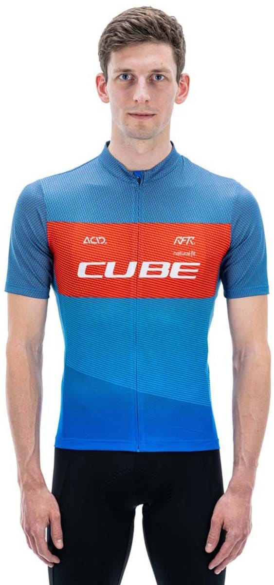 Cube Teamline Cmpt Korte Mouw Wielertrui Blauw M Man