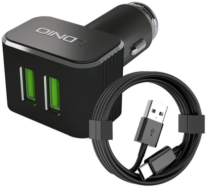 Auto Oplader - USB A naar USB C Kabel (1M) & Auto Stekker - USB A Snel Lader 36W - Autolader