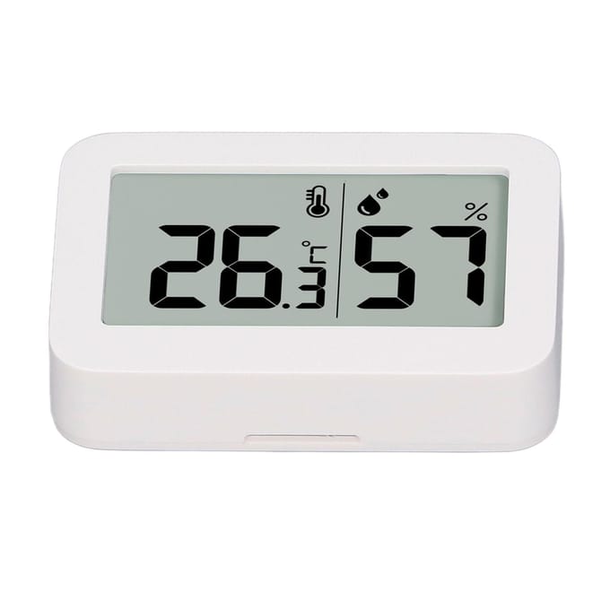 Thermometer Hygrometer LCD Display AM PM Fahrenheit Celsius Schakelbaar Real-Time Monitoring Datum Klok Mini black
