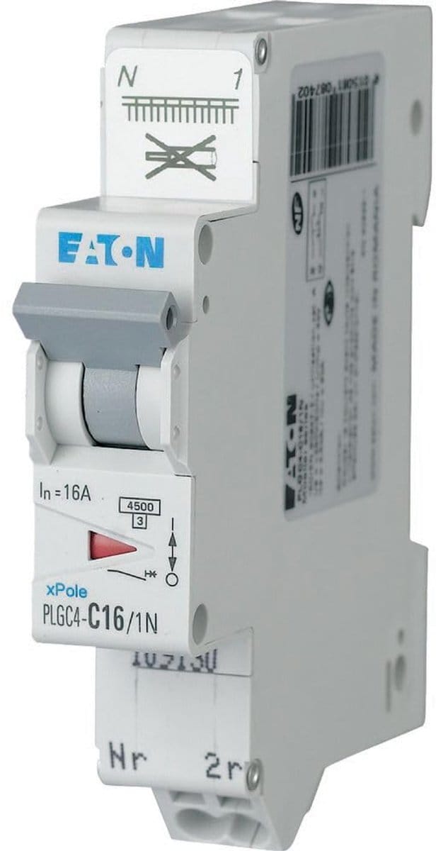 Modulaire Stroomonderbreker - Zekering Automaten - Elektrische Beveiliging - Directe Aansluiting - 1P+N 20A - Wit Blauw