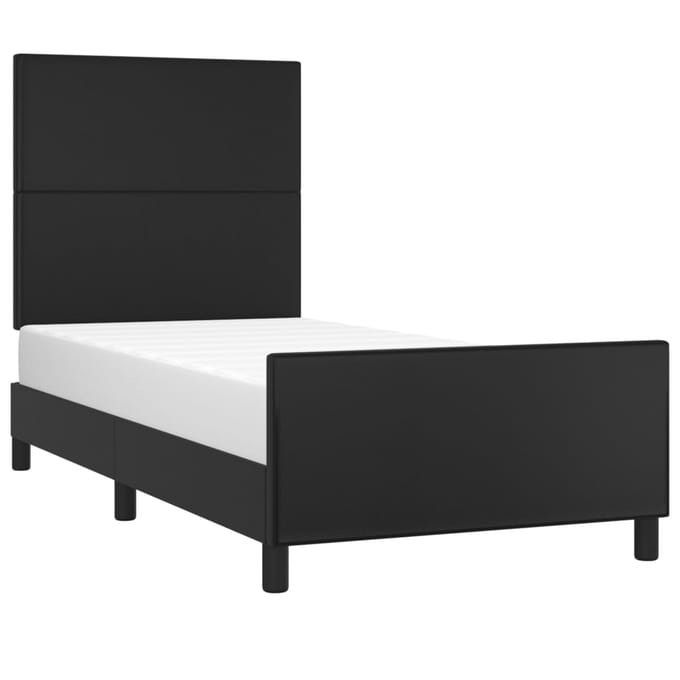 vidaXL - Bedframe - met - hoofdbord - kunstleer - zwart - 80x200 - cm