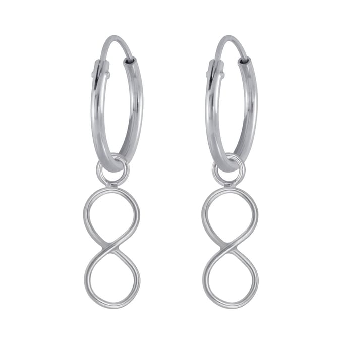Joy|S - Zilveren Infinity bedel oorbellen - oorringen