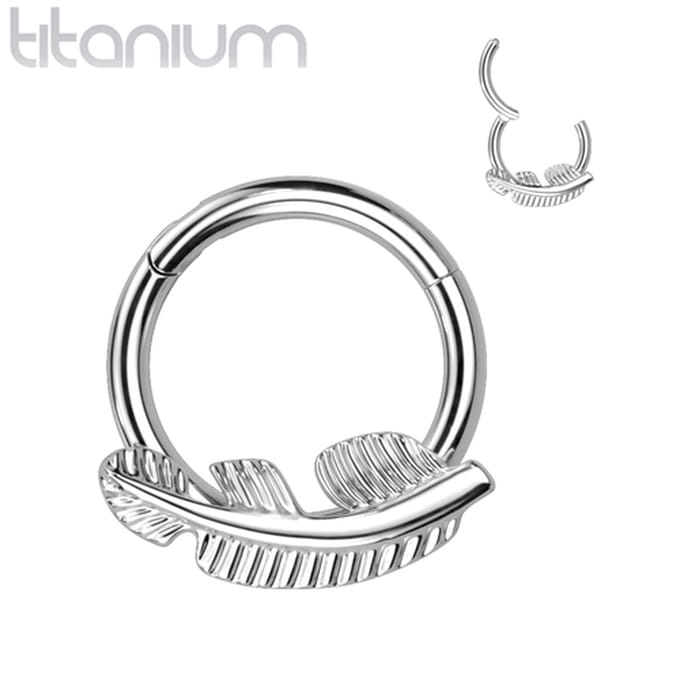Piercing titanium Front Facing Leaf 1.2x10 - zilver - LMPiercings