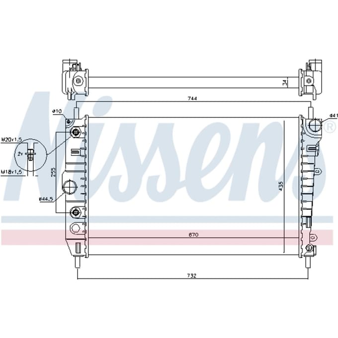 Radiator, motorkoeling NISSENS 66701
