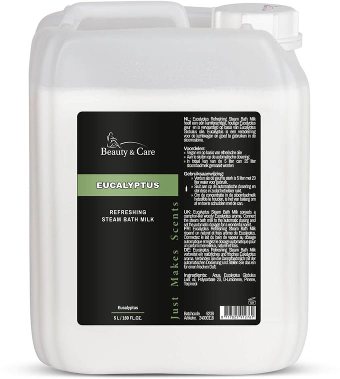 Eucalyptus stoombadmelk - Beauty & Care - 5 L. new
