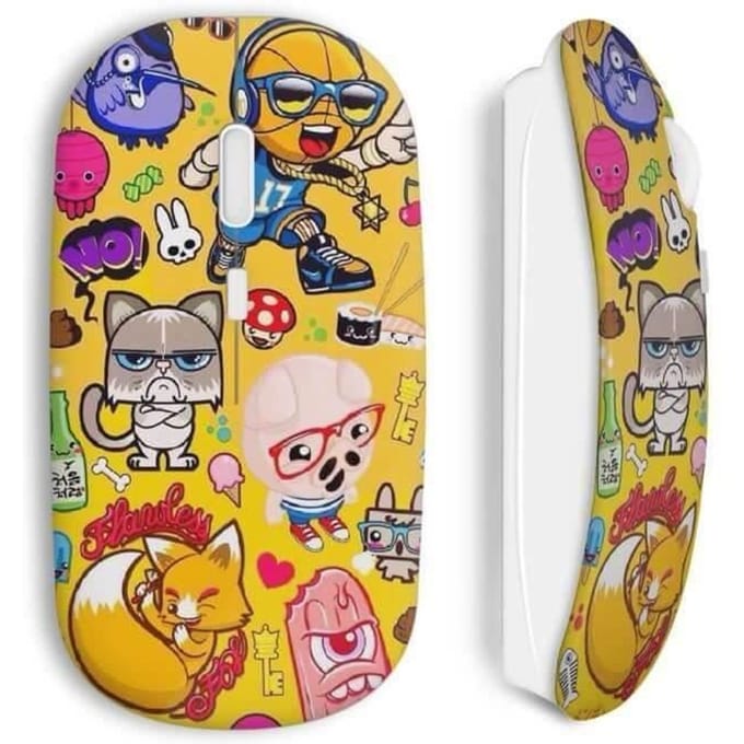 Draadloze muis Grappige kleine monsters