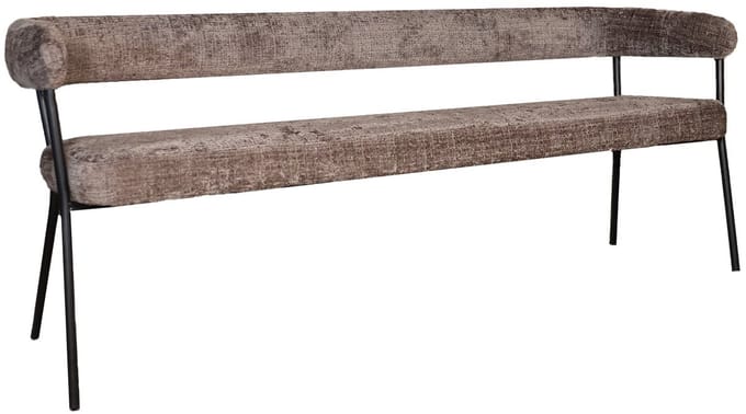 Eetkamerbank 180cm Meggie taupe chenille eetbank