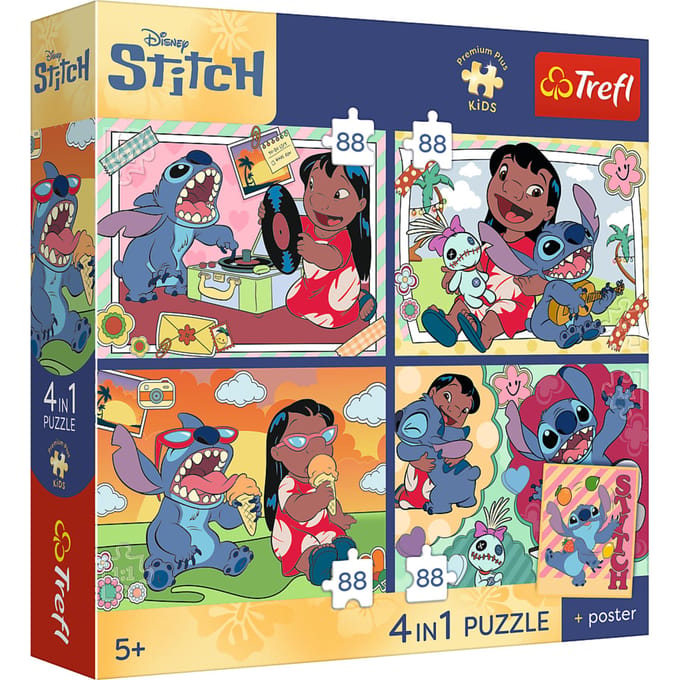 Puzzel 4 in 1 ruimte Stitch 4x88