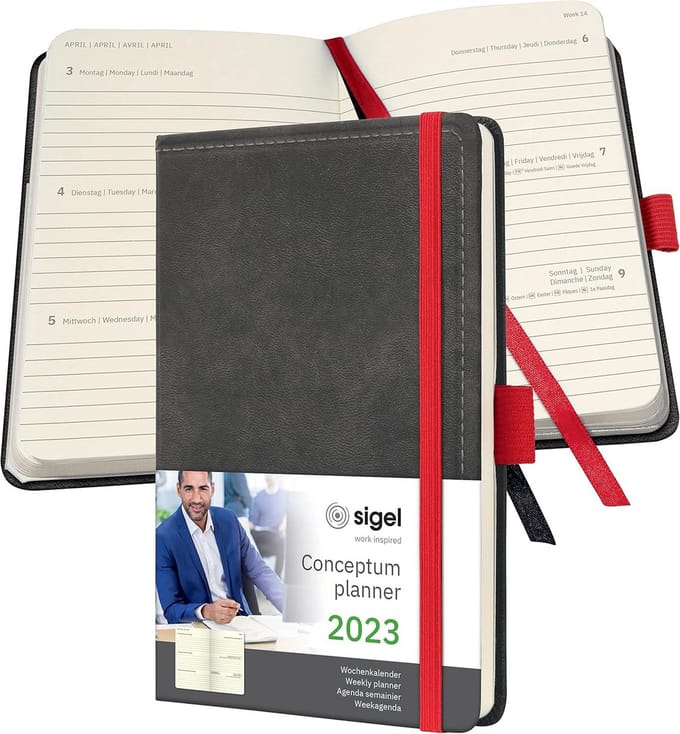 Weekplanner 2023 Compact A6 Hardcover Vintage Design - 176 Pagina's
