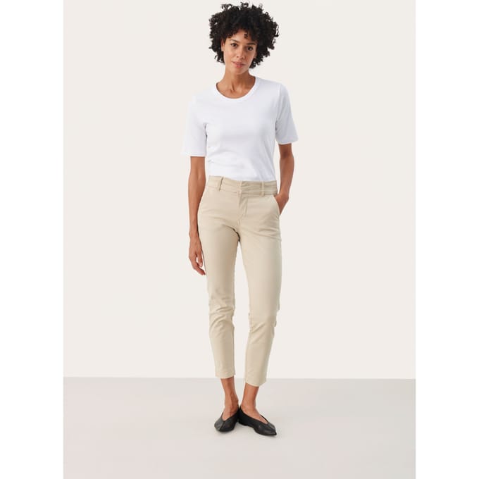 Casual broek Regular fit White Pepper beige