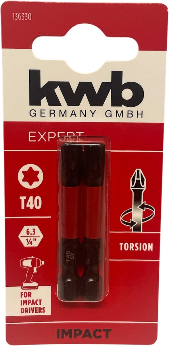 KWB 2 bitjes torsion 50 mm T40 s2