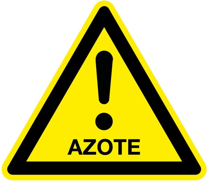 Waarschuwingssticker azote 100 mm