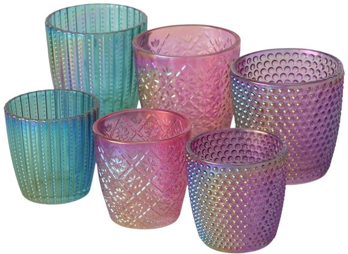 Boltze Home windlicht set decoratie multicolor karton 2-delig.