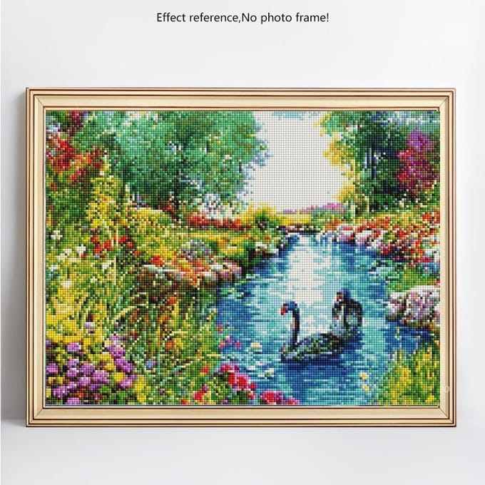 Peinture diamant 5d, perceuse complète, paysage rond, broderie, images de paysage, vente 20X30 beige