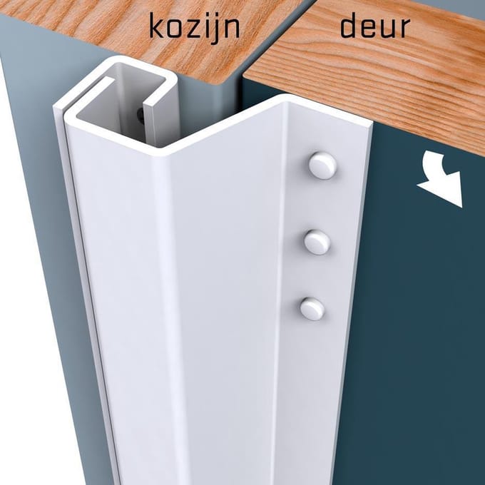 SecuStrip Plus buitendraaiend 2300mm wit Ral9010 (0-6mm)