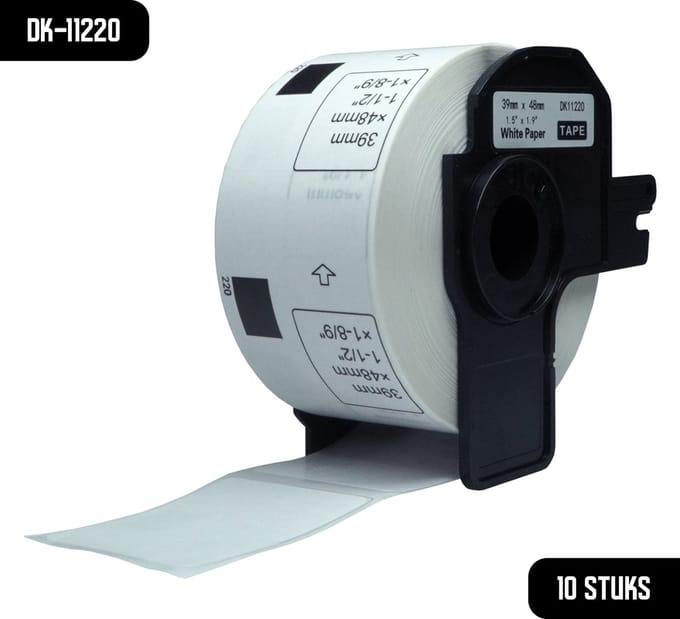 DULA Brother Compatible DK-11220 - Voorgestanst label - 10 rollen - 39 x 48 mm - 620 labels per rol