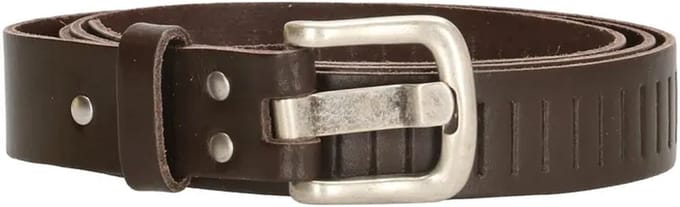 Hide & Stitches Leren Riem - Donkerbruin - 3cm breed - 115cm lengte