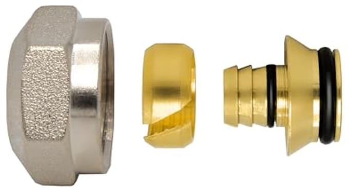 Klemschroefverbinding 16 x 2 mm voor verwarmingsbuis 3/4 inch - Set van 2 voor vloerverwarming