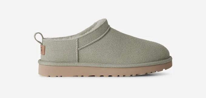 UGG® Classic Micro for Women in Bay Leaf, Size 3, Suede/Polyester/Leather