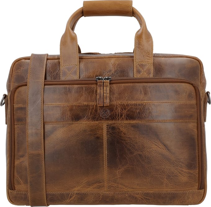 Hide & Stitches Next Navajo Laptoptas - 15,6" Laptop vak - 100% Leer - Bruin