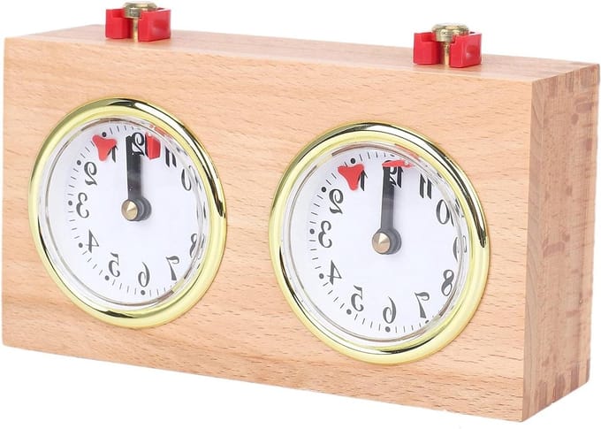 Digitale Schaakklok - Houten Timer - Wedstrijd Timing - Professionele Functies - Draagbaar Ontwerp - Houtkleur