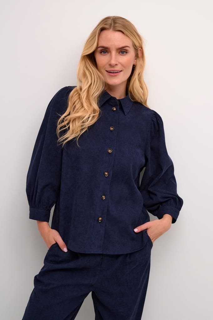 Overhemd met lang mouwen Regular fit Midnight Marine