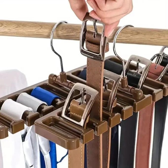 Stropdasriemhanger Garderoberiem Roterende organisatorrek Multifunctionele sjaalhanger Thuiskast Opslaghouder Accessoires 1PCS wit