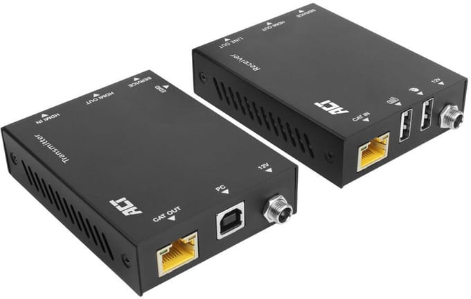 ACT AC7815 4K HDMI 2.0 KVM Extender Set over CAT6A | tot 70 meter | Zwart