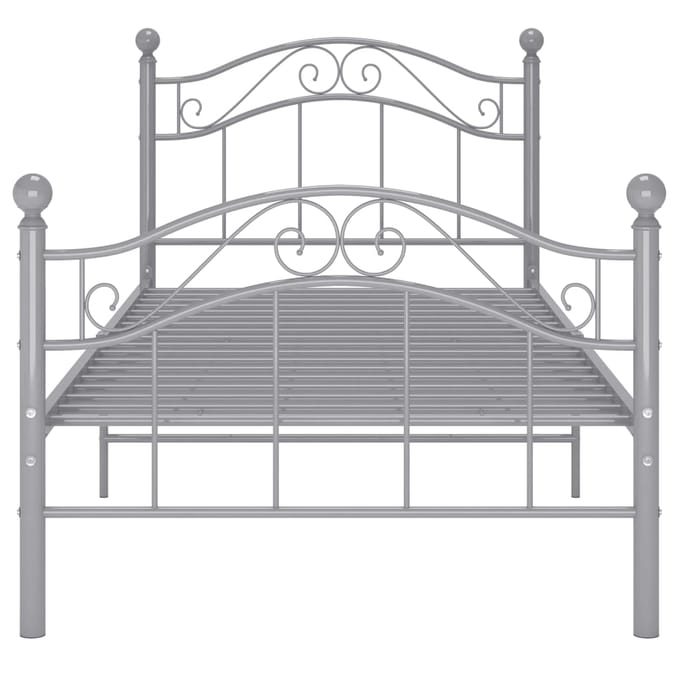 vidaXL - Bedframe - metaal - grijs - 100x200 - cm