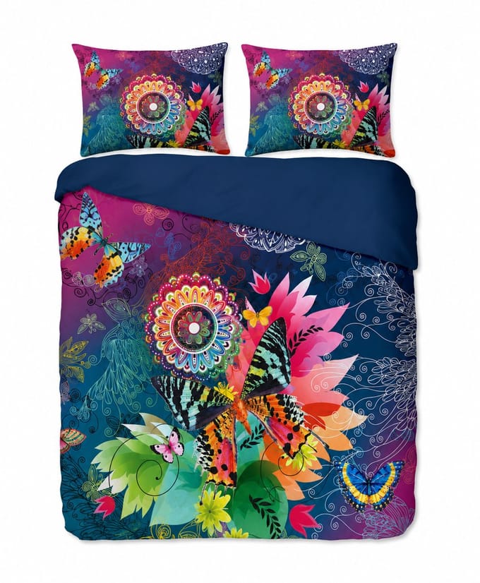 Decoware Dekbedovertrek Butterfly Kingdom 140x220 cm - Microvezel - Mandala Thema - Met Kussensloop - Eenpersoons