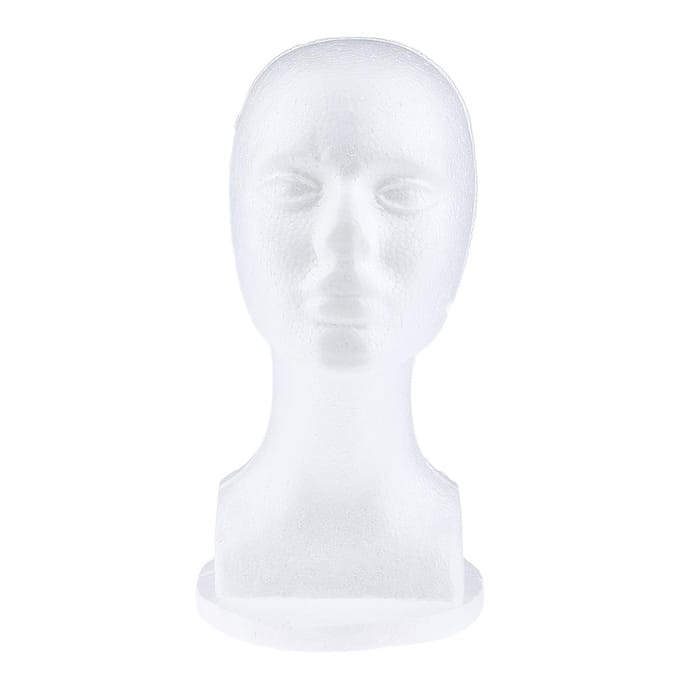 Vrouwelijke schuimmannequin hoofdmodel hoed pruik displaystandaard wit kapsel salon 31 cm wit