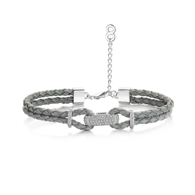 Infinity & Co Armband Dames - Alana - Leer - Verstelbaar - Grijs