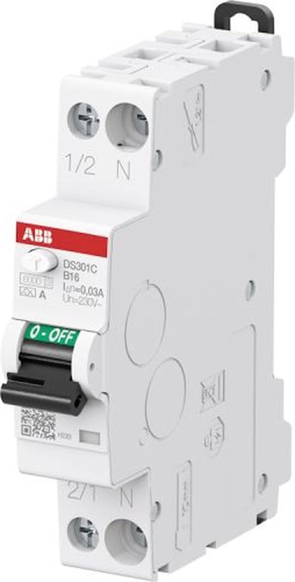 ABB Aardlekautomaat DS301C C20 1P+N 30mA 1 module