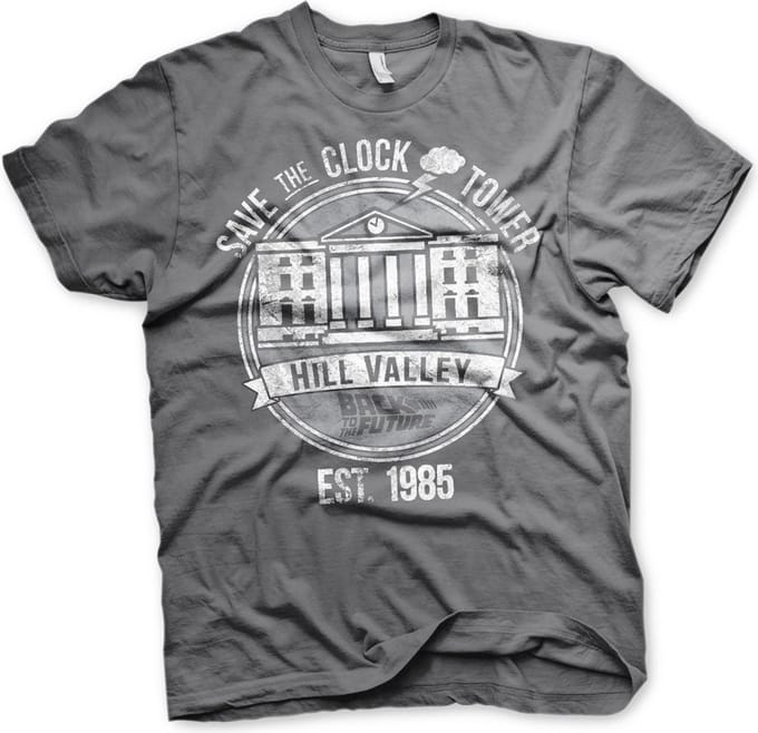Back to the Future Save The Clock Tower T-shirt donkergrijs