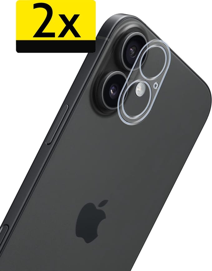 Camera Lens Protector - Geschikt voor Apple iPhone 16 Plus - 2 Stuks - Camera Screenprotector - Beschermglas - Gehard Glas - Tempered Glass - Screen Protector