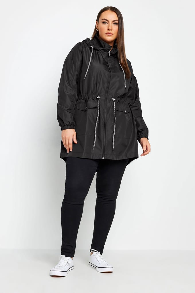 Yours Lichtgewicht Parka Met Capuchon In Zwart Size 48