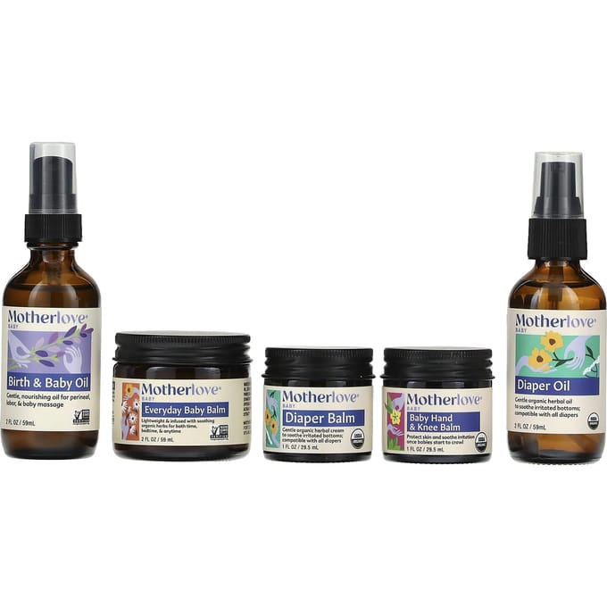 Motherlove, baby body care gift box, 5-piece set black