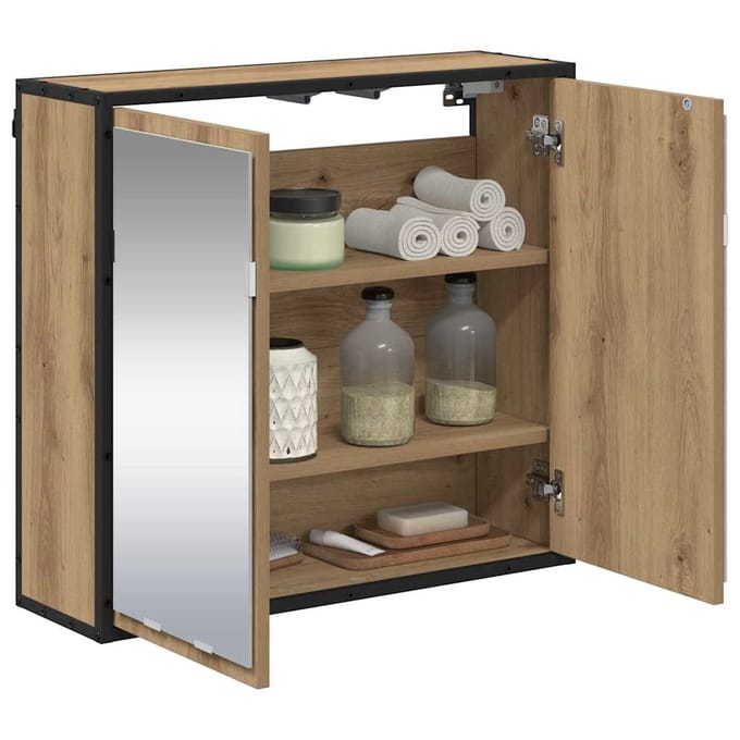 vidaXL - Wandplank - Artisan - Eiken - 65 - x - 20 - x - 60 - cm