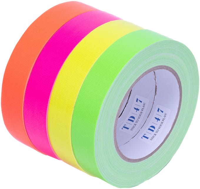 TD47 Gaffa Tape Fluor Deal (4 rollen / 25mm)