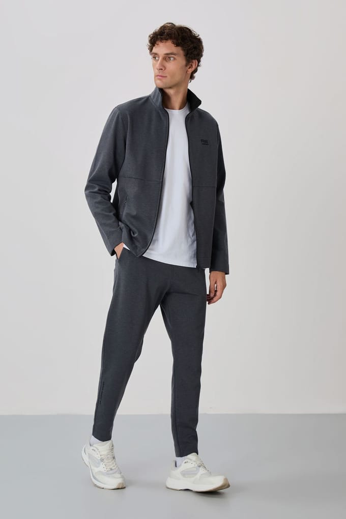 HerenSet met Sweatshirt met Ritskraag en Broek