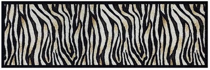 Deurmat Zebra antraciet/beige - 50x150 cm