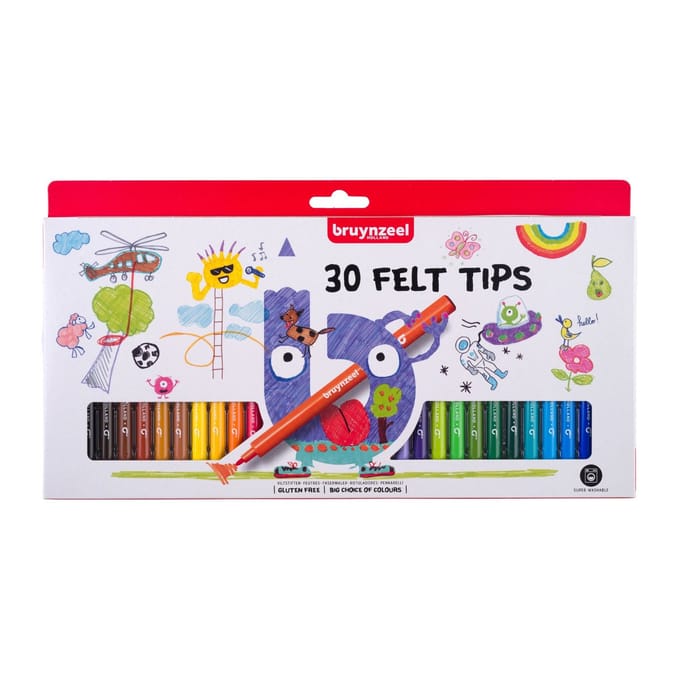 Viltstift Bruynzeel Kids assorti 30 stuks