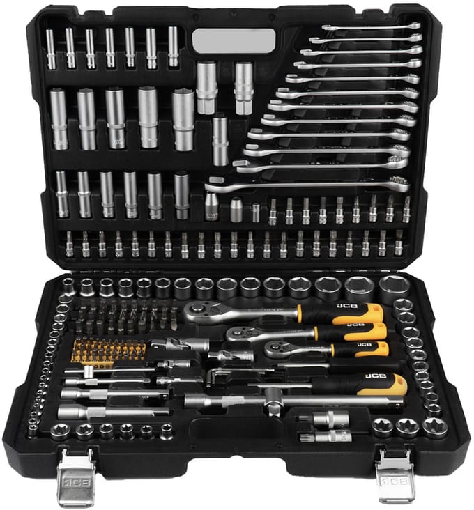 JCB Serie - Dopsleutelset - 216 Stuks - Chroom-Vanadium