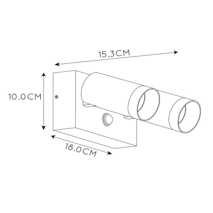 Lucide TAYLOR - Wandspot / Wandlamp Binnen/Buiten - 2xGU10 (MR16) - IP54 - Bewegingssensor - Wit