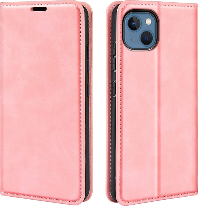 MobyDefend Hoesje - Geschikt voor iPhone 14 - Luxe Wallet Bookcase (Magnetische Sluiting) - Roze